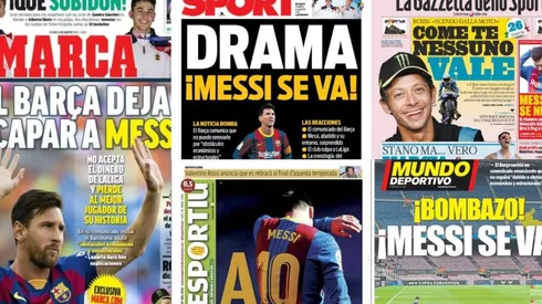 Portadas europeas tras el divorcio Barcelona-Messi.