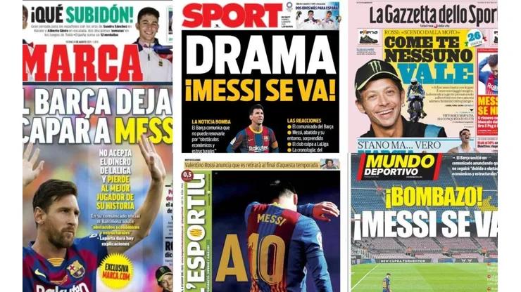 Portadas europeas tras el divorcio Barcelona-Messi.