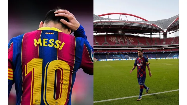 Lionel Messi en dos de sus momentos más determinantes cómo jugar del Barcelona.