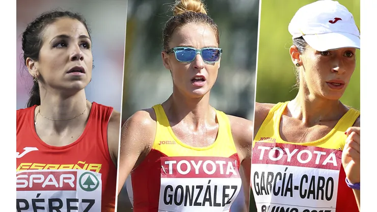 María Pérez, Raquel González y Laura García-Caro, las representantes españolas en los 20 km marcha (Foto: Getty Images).