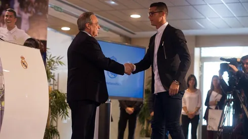 Florentino Pérez y Cristiano Ronaldo durante un acto del Real Madrid.