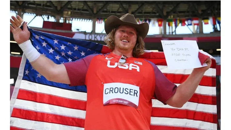 Ryan Crouser, medalla de oro en Levantamiento de Pesas y con récord olímpico incluido.