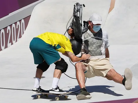 VIDEO | ¡Cuidado con el camarógrafo! Accidente en el skate de Tokio 2020