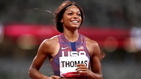 Gabrielle Thomas ganó la medalla de bronce en los 200 metros llanos.