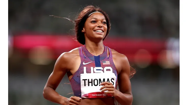 Gabrielle Thomas ganó la medalla de bronce en los 200 metros llanos.