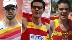 Álvaro Martín, Miguel Ángel López y Diego García, la representación española en los 20 km marcha (Fotos: Getty Images).
