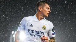 Toni Kroos en acción de juego con el Real Madrid.