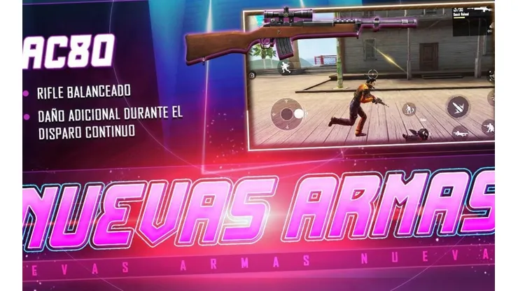 Free Fire anticipa una nueva arma y granada para su actualización de agosto