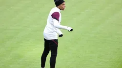 Kylian Mbappé durante un entrenamiento con PSG.