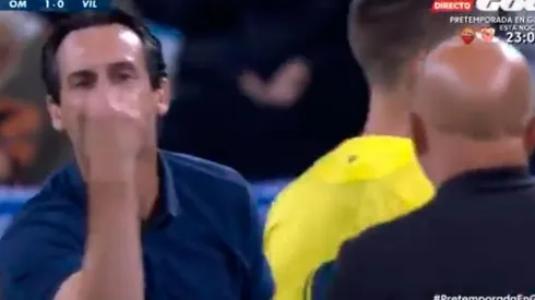 Momento de la pelea entre Emery y Sampaoli.