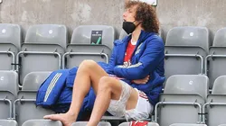 David Luiz en el banco del Arsenal.