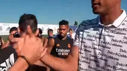El momento incómodo para Mariano en la despedida de Varane.