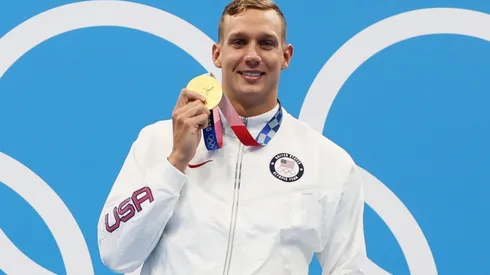 Caeleb Dressel, al ganar una nueva medalla de oro en Tokio 2020.