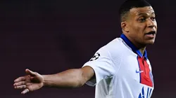 Kylian Mbappé durante un encuentro con PSG.