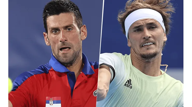 Novak Djokovic vs. Alexander Zverev por los Juegos Olímpicos Tokio 2020 (Foto: Getty images).
