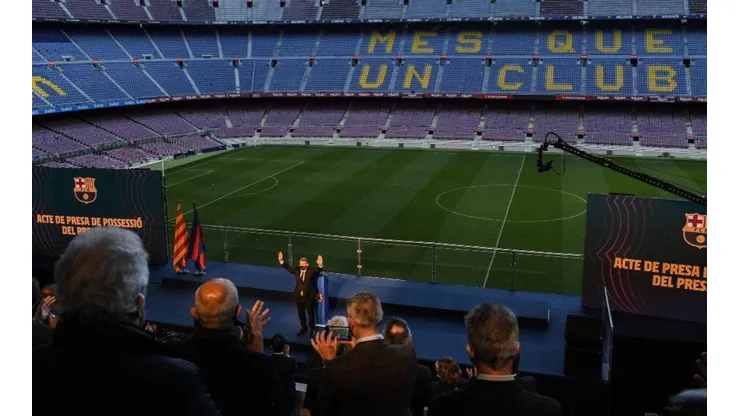 Estadio Camp Nou durante un acto de Joan Laporta.