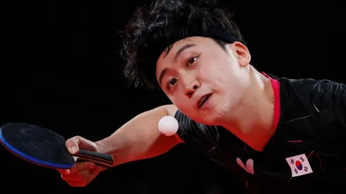 Jeoung Young-sik, jugador de tenis de mesa surcoreano en Tokio 2020.