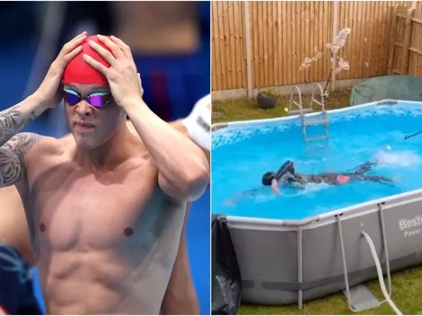 Se entrenó en una pileta de lona en su jardín y ahora es oro olímpico