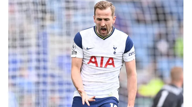 Harry Kane celebra uno de sus goles en Tottenham.