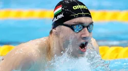 Kristof Milak, de Hungría, en los 200 mts mariposa.