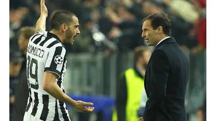 Bonucci y Allegri en Juventus.