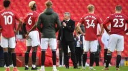 Jugadores de Manchester United durante un encuentro de la Premier League.