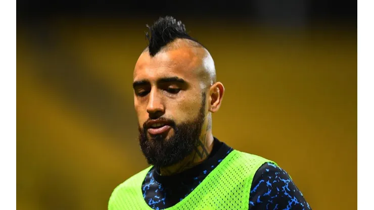 Arturo Vidal durante un encuentro con Inter de Milan.