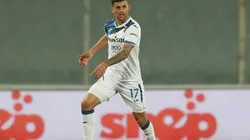 Cristian Romero en un encuentro con Atalanta.