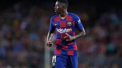Ousmane Dembelé durante un encuentro con Barcelona.