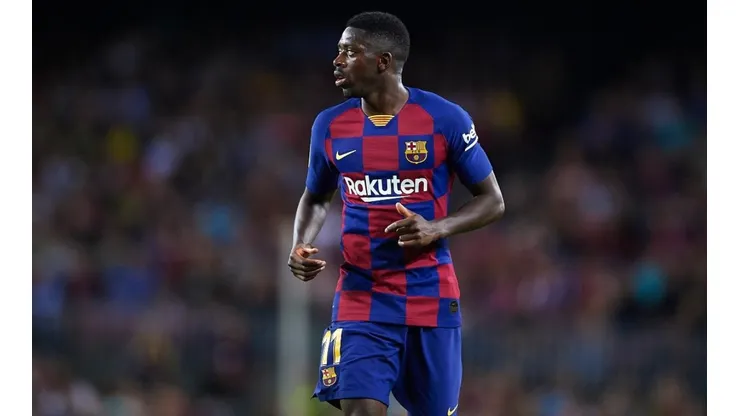 Ousmane Dembelé durante un encuentro con Barcelona.