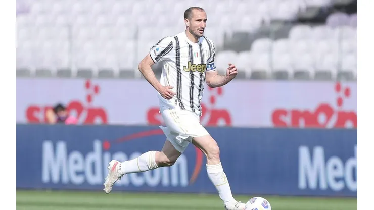 Giorgio Chiellini durante un encuentro con Juventus.