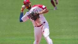 Diego Goris en acción con República Dominicana.