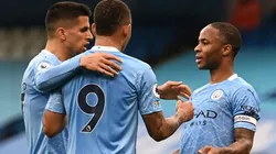 Festejo de los jugadores del Manchester City.