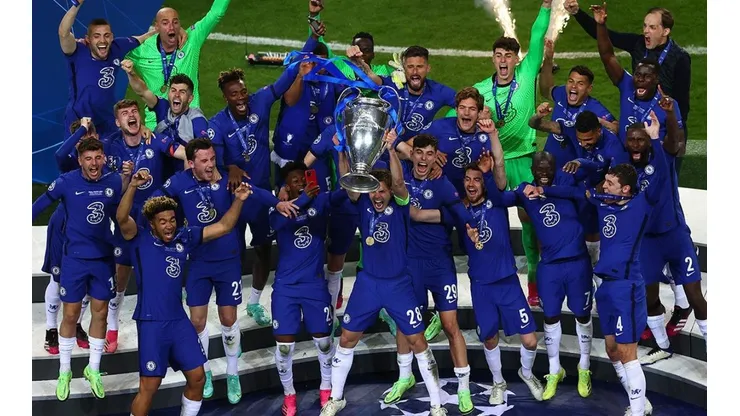 Festejo del triunfo de la Champions League del Chelsea.