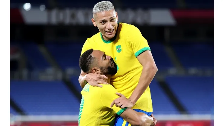 Richarlison celebrando uno de sus goles contra Alemania.