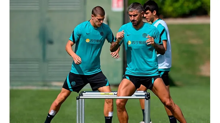 Entrenamiento del Inter de Milán.