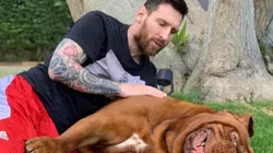 Lionel Messi y su perro Hulk.