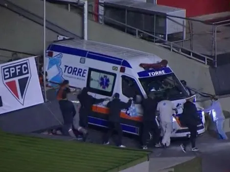 Ambulancia entró empujada al Morumbí para atender al masajista del Sao Paulo que se desmayó