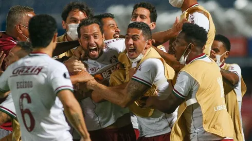Festejo de gol de Fluminense.