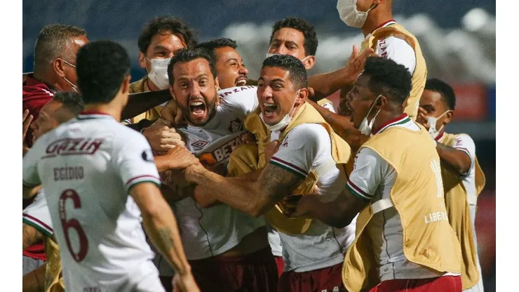 Festejo de gol de Fluminense.