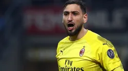 Donnarumma en partido con el Milan.
