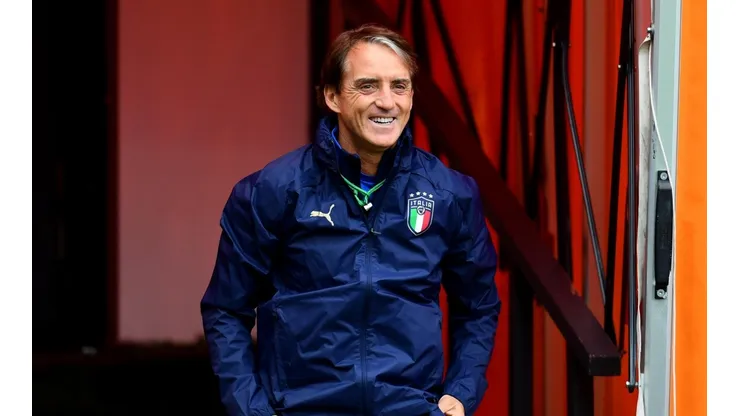 Roberto Mancini se dio el lujo de bromear con sus jugadores en la previa de la final de la Eurocopa.