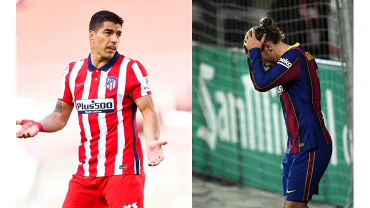 Luis Suárez y Antoine Griezmann, jugadores de Atlético de Madrid y Barcelona.
