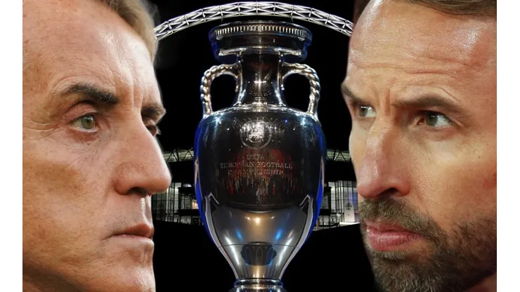 Roberto Mancini y Gareth Southgate, entrenadores de Italia e Inglaterra.