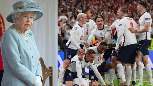 Reina Isabel II y selección de fútbol de Inglaterra.