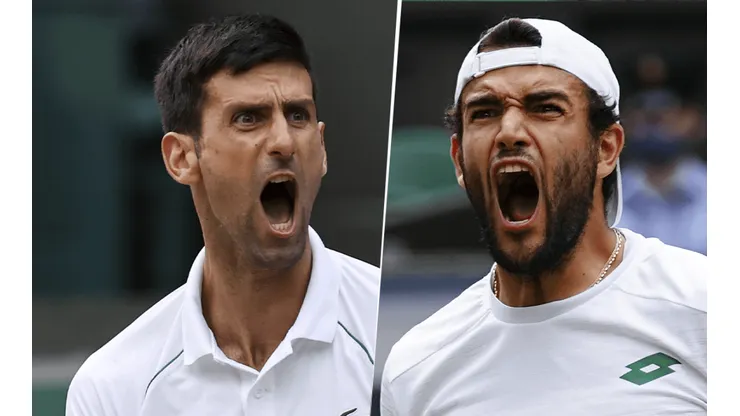 Novak Djokovic vs. Matteo Berrettini. (Fotos: Getty Images).