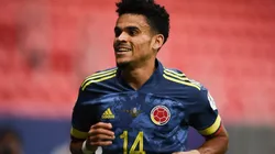 Luis Díaz en festejo de gol con Colombia.