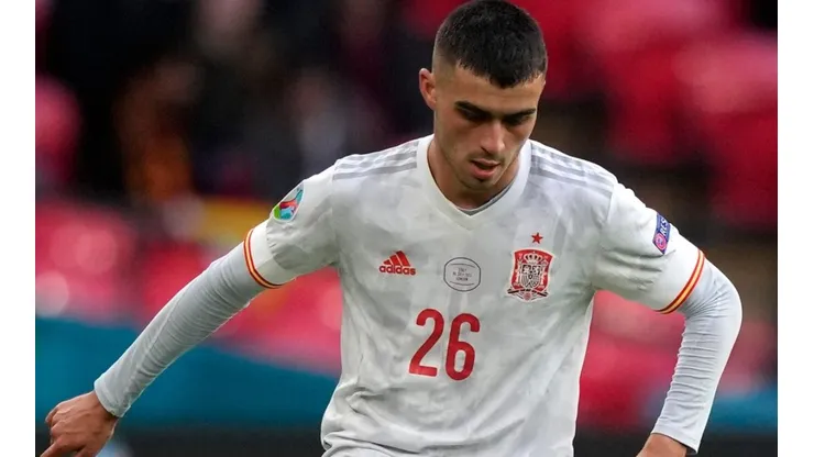 Pedri, durante un encuentro con España en la Eurocopa.