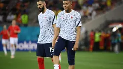 Karim Benzema y Kylian Mbappé durante un encuentro con Francia en la Euro.