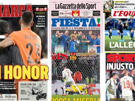 Las portadas de Europa tras la derrota de España ante Italia